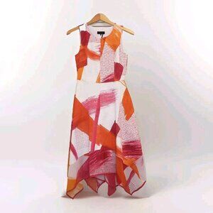 Donna Karan New York Dress Women Size 2 Abstract Handkerchief Hem City Couquette